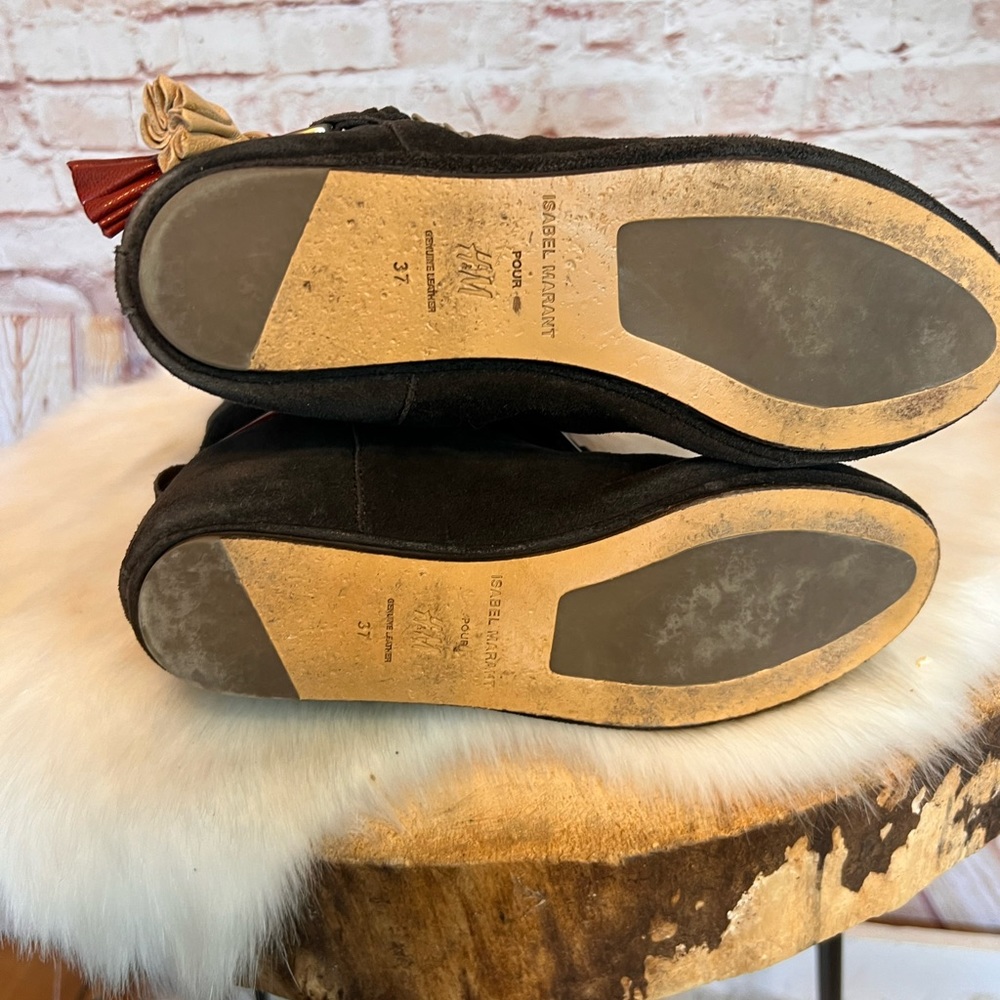 Isabel Marant for H&M suede tassled boots size 6.5 - Picture 9 of 12